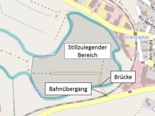 Bahnübergang Thylmann-Mühle: Kartenausschnitt