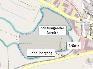 Bahnübergang Thylmann-Mühle: Kartenausschnitt